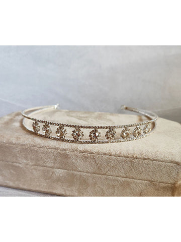 Tiara Grinalda Strass Maleável Delicada Brilho Noiva Festa